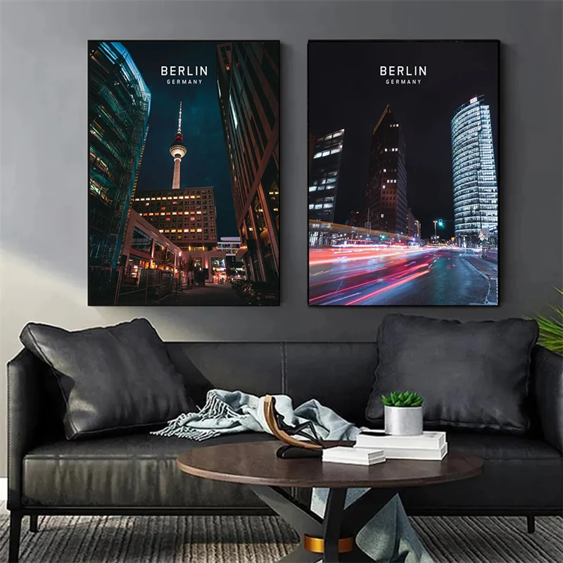 Europe Amsterdam Berlin Pari Beautiful Cities Poster and Prints Wall Art Canvas Painting Modern Mural for Living Room Decoration