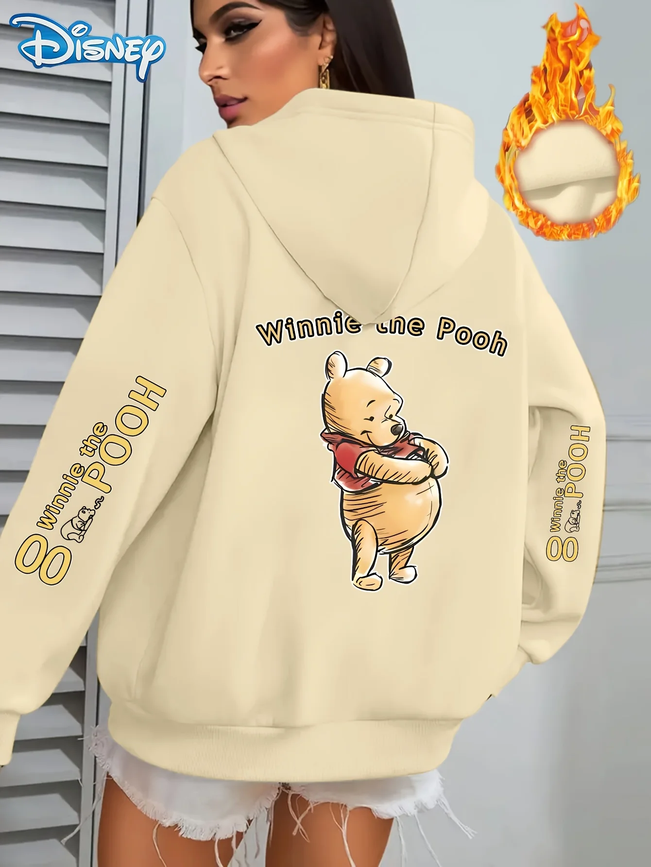 سترة ديزني ويني ذا بوه الجديدة لخريف/شتاء، قابلة للتنفس، فضفاضة، طراز أمريكي عتيق، كاجوال، بلوزة فتاة ساخنة #2