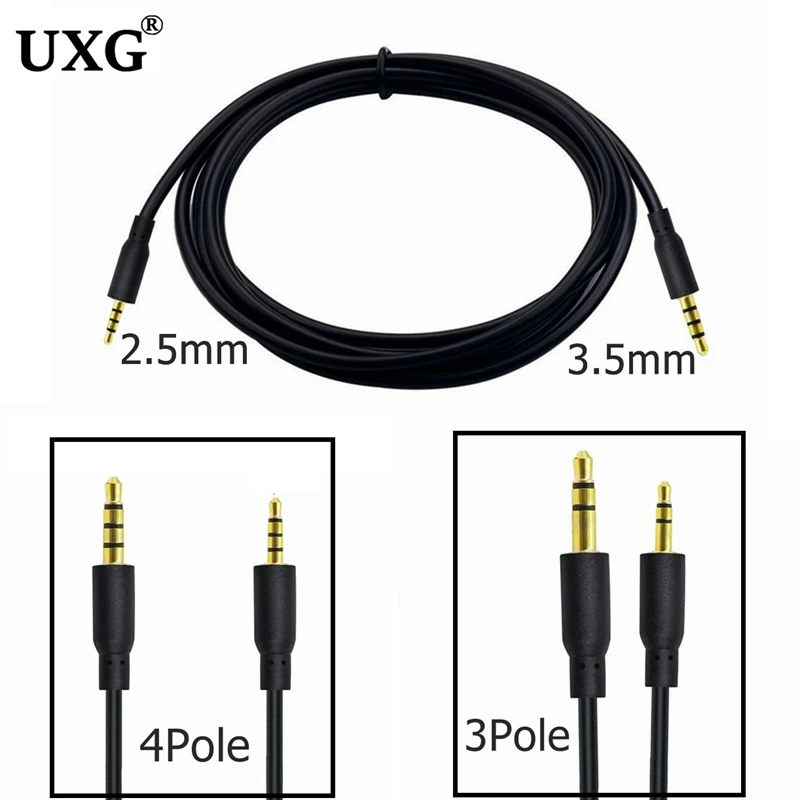 3.5mm przewód Aux męskie do 2.5mm Jack męskie słuchawki AUX Audio Stereo 3 4-biegunowy kabel 3.5mm Aux przewód Audio dla słuchawka do telefonu