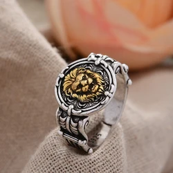 High Quality Vintage Lion Head Thai Silver Man Single Ring For Party Gifts Never Fade Promotion