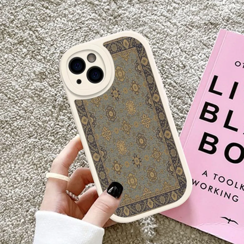 Persian Carpet Phone Case Hard Leather For iPhone 14 13 12 Mini 11 14 Pro Max Xs X Xr 7 8 Plus Fundas