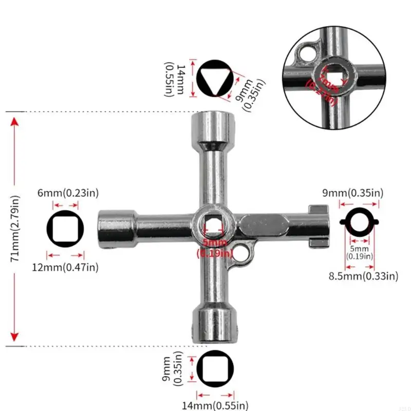 A2UD 4 Way Key Key Wrench Universal Square Wrench Tool для лифта электрического