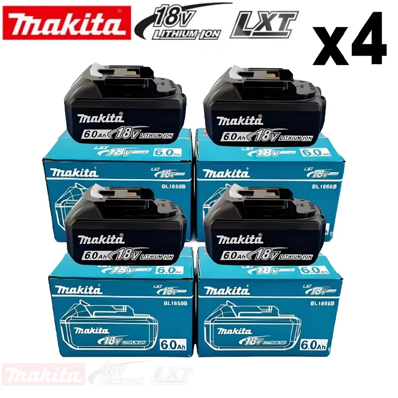 Batterie Makita 18V 6,0Ah, batterie rechargeable au lithium-ion d'origine, 18V 6000mAh, batterie de remplacement BL1860 BL1850 BL1860B
