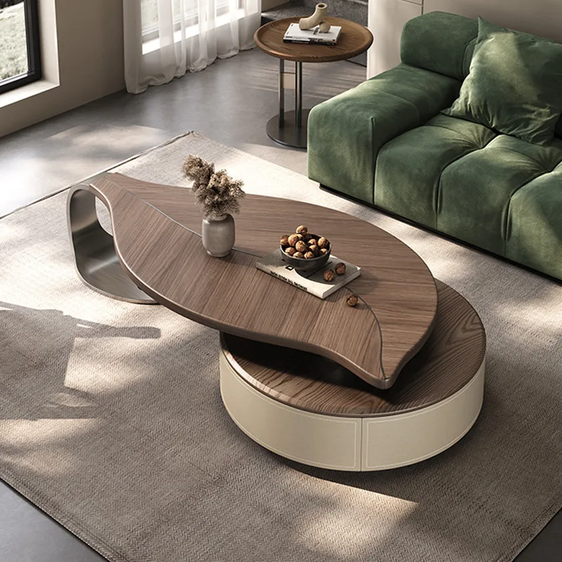 

European Style Brown Coffee Tables Living Room Apartment Center Coffee Tables Space Saving Tavolino Da Salotto Furniture Home