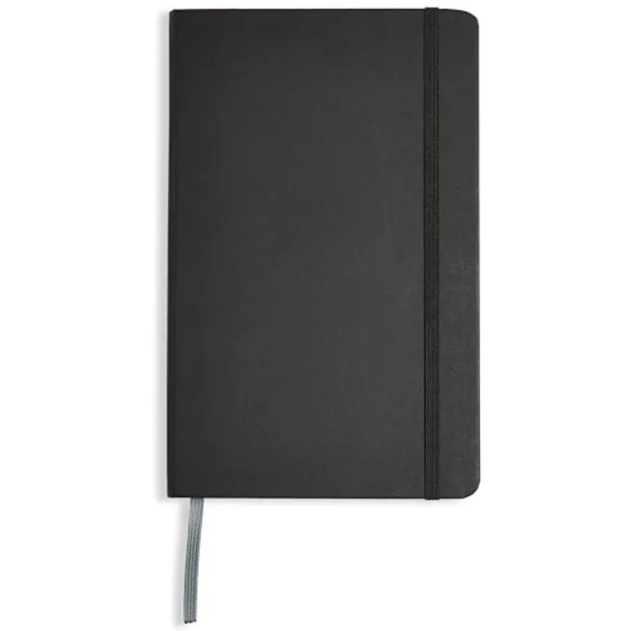 

Classic Lined Writing Notebook for Note Taking and Journaling, Hardcover with Elastic Closure, 240 Pages, 5" x 8.25", Black