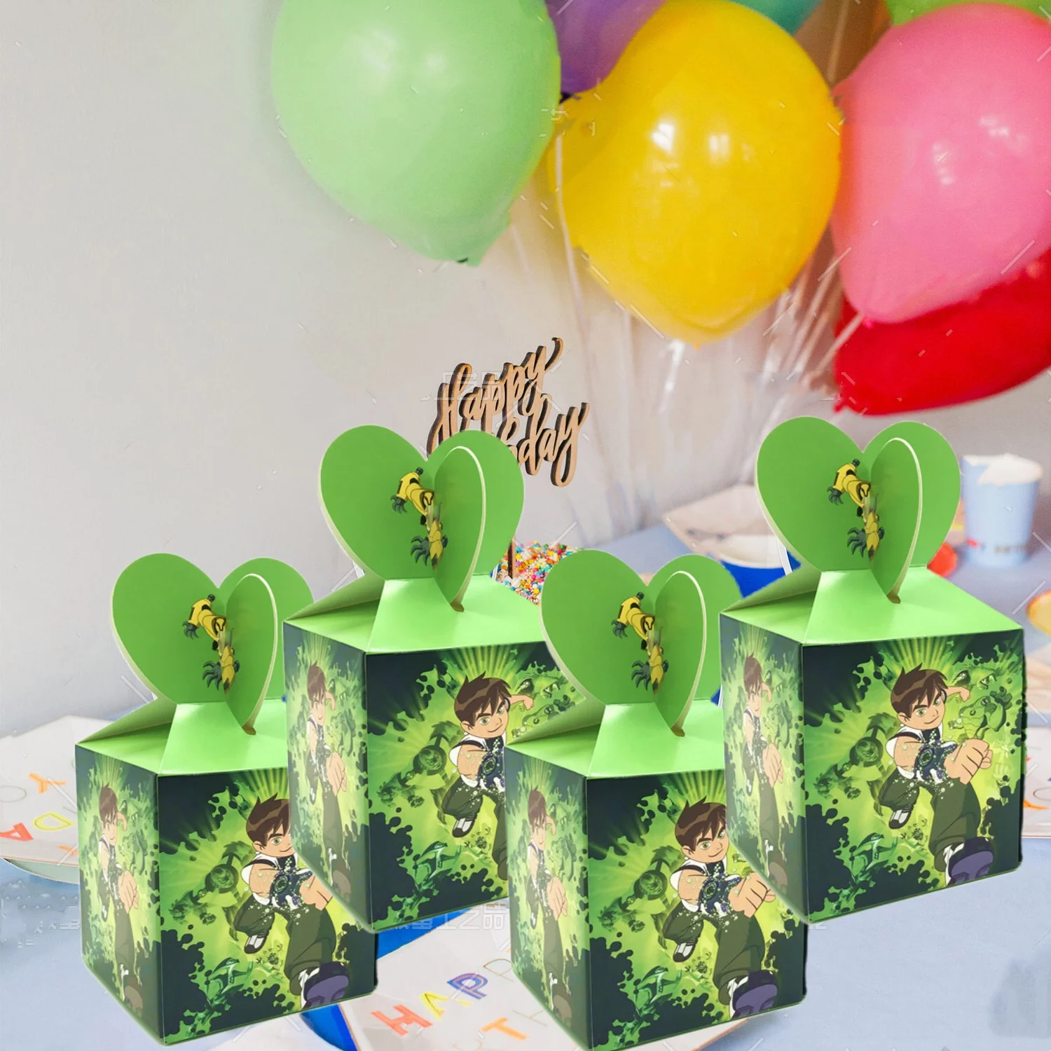 Ben 10 Popcorn Box Birthday Party Decor Ben 10 Gift Box Cookies Chocolate Candy packaging Baby Shower Boys Gifts Party Supplies