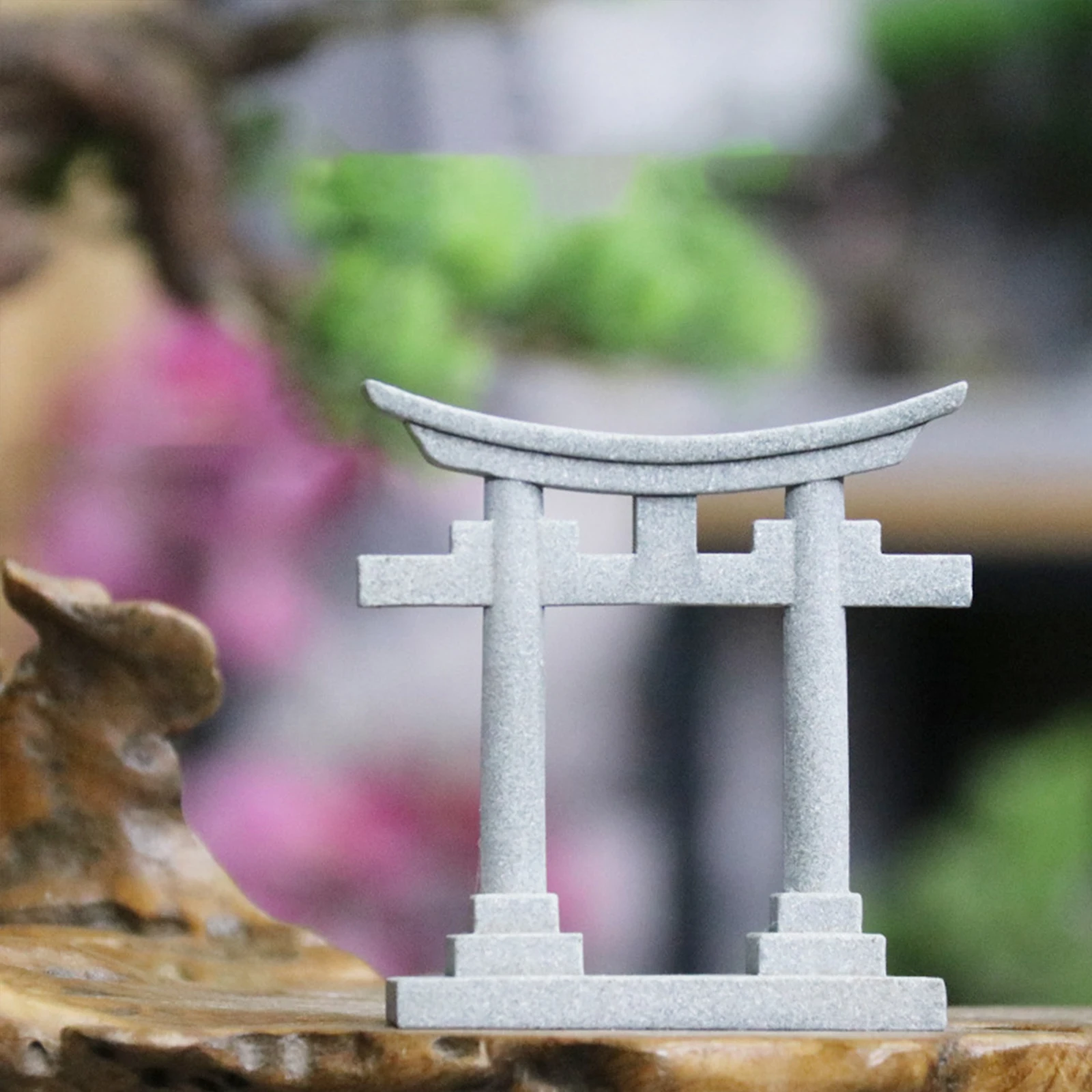 Japanese Torii Gate Miniature Statue Landscape Ornament Imitation Stone for Aquarium Decoration Landscaping Accessories