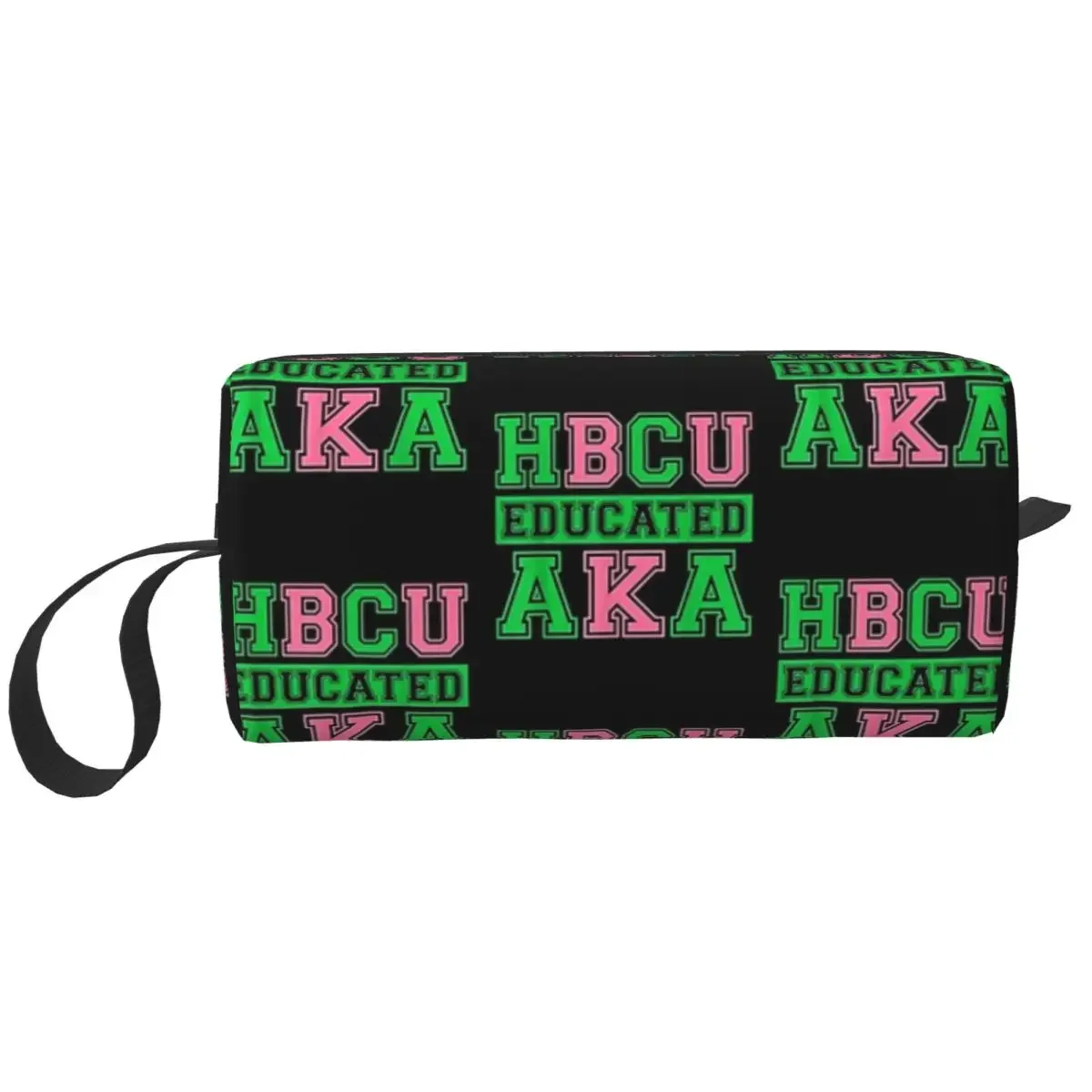 HBCU Grad AKA Sorority Paraphernalia, HBCU Educated AKA Makeup Bag Toiletry Cosmetic Bag for Women Beauty Travel Pencil Case