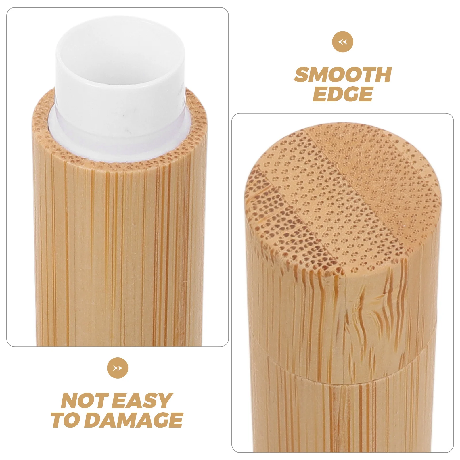 詰め替え可能な竹製リップスティックチューブ DIY容器 5G ポータブルリップバームホルダー 木製メイクアップ収納オーガナイザーケース
