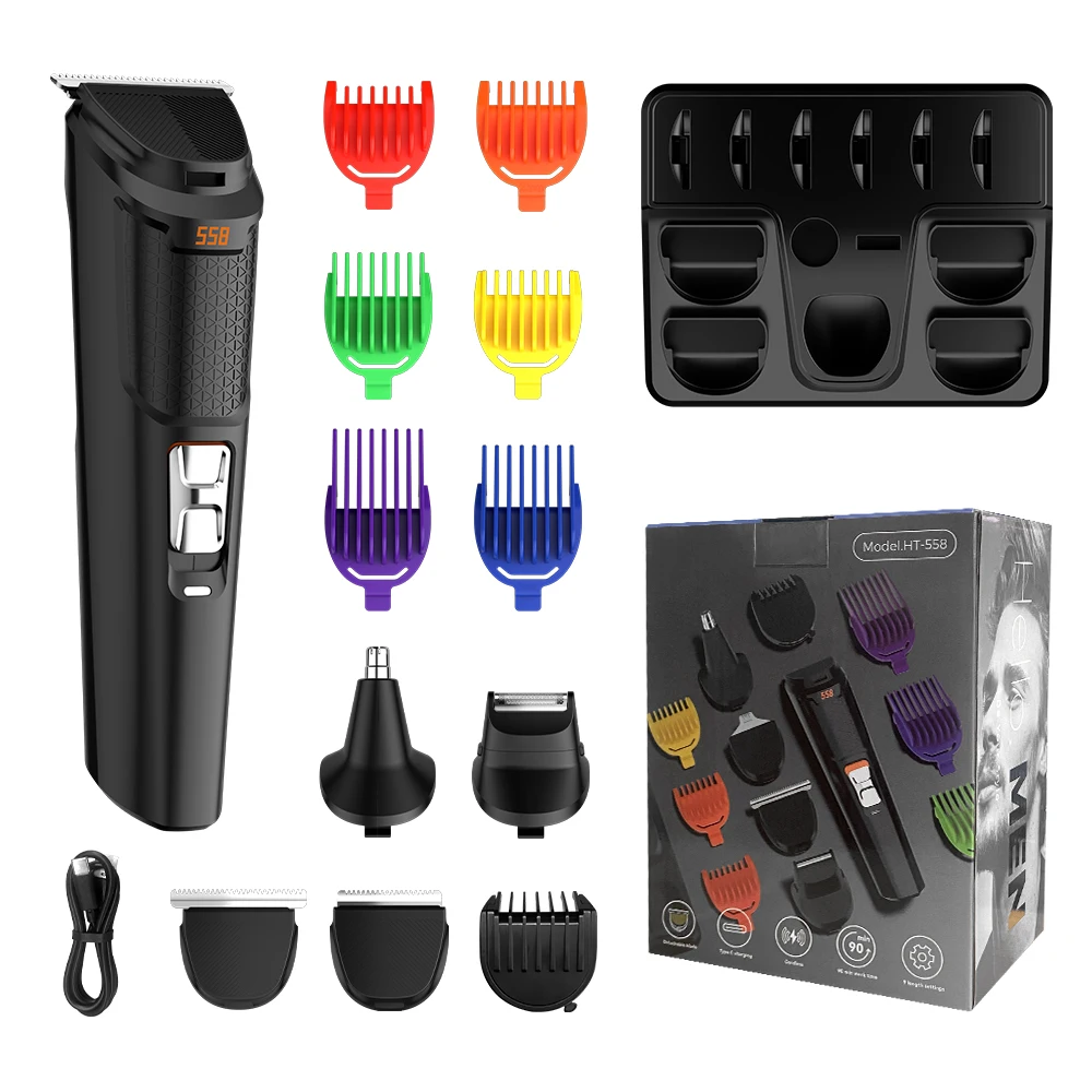 

Мужской электрический триммер для бороды 5 в 1, мужской станок для бритья, триммер для стрижки волос на лице