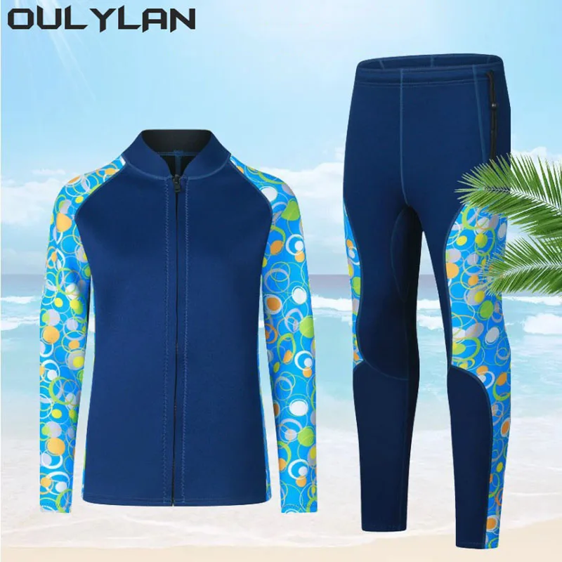 

Oulylan Kitesurf Diving Suit 3MM Men Women Wetsuit Neoprene Underwater Surf Surfing Spearfishing Jacket Pants Clothes wet suit