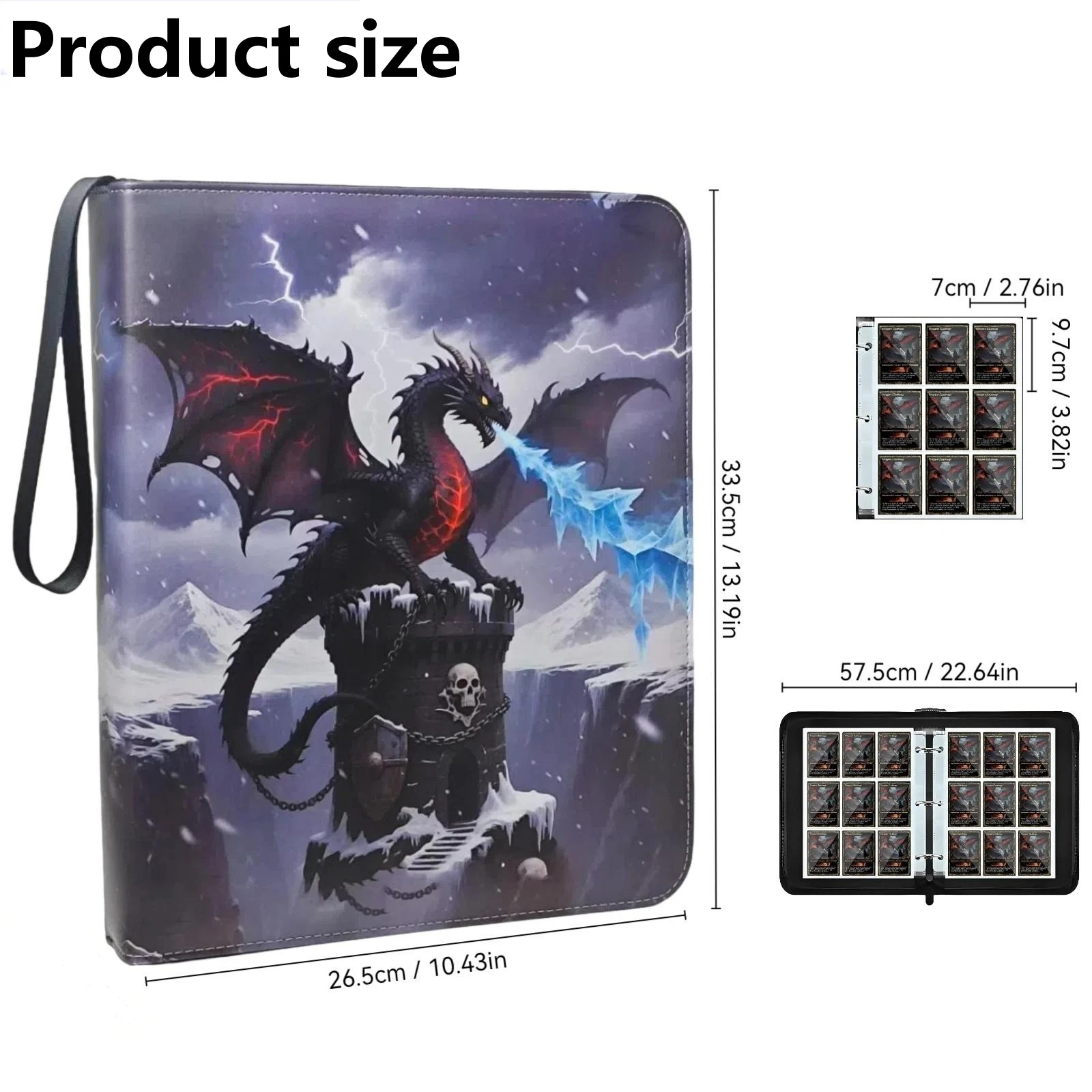 حافظة بطاقات التداول الفاخرة، 9 جيوب مع 50 صفحة قابلة للفصل على الوجهين، يمكن أن تحمل 900 بطاقة، ألبوم جمع بطاقات الألعاب، كتاب تخزين المجموعة للفتيات والفتيان، كتاب تجميع البطاقات، مناسبة لبرج الجليد، هدية عيد الميلاد