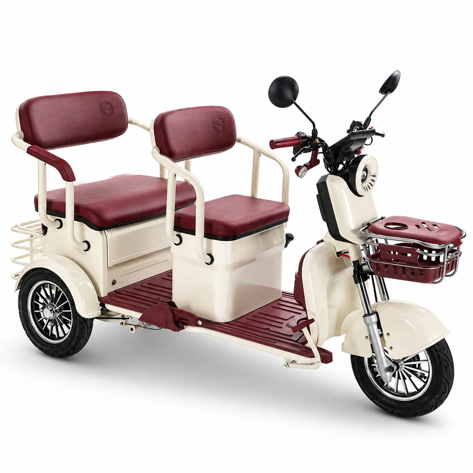 EASINGO Dual Use Electric Tricycle, Haul People & Goods, 800W Brushless Motor, 60V 20Ah Battery, Large Storage Space, Versatile 3-Wheel Electric Trike for Shopping & Transport