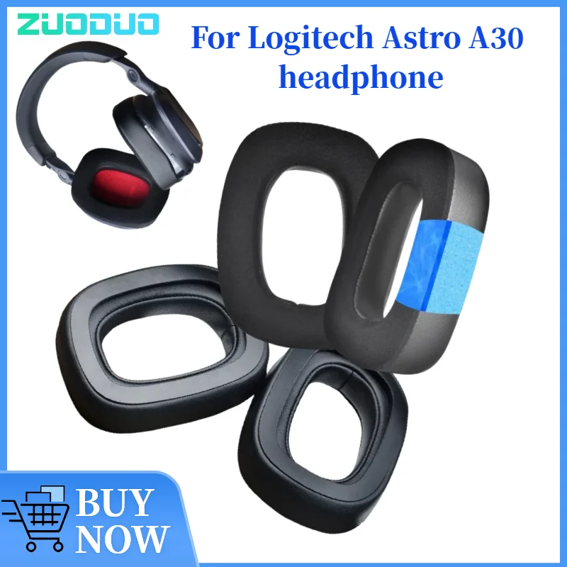

ZUODUO Replacement Leather Sleeve Cooling Gel Earmuff for Logitech Astro A30 Headphones Comfortable to wearl Ear Pad