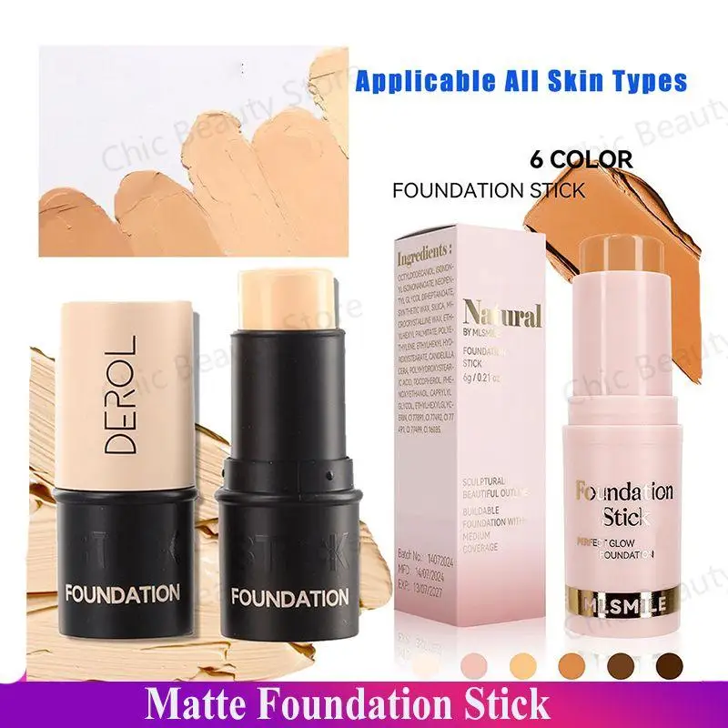 Base en barra mate ligera, resistente al agua, antisudor, corrector iluminador, cosméticos de maquillaje facial