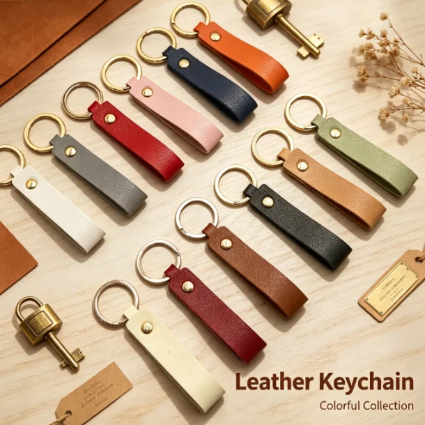 Personalized Name Rectangle PU Leather Bag Keychain Room Number Keyring Laser Customized Logo Car Key Chain Ring Gift