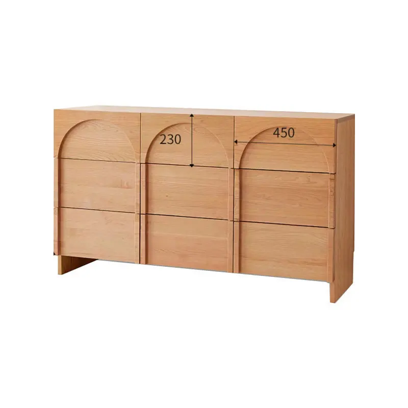 

Nordic cherry wood all-solid nine-bucket cabinet, bucket cabinet simple log style Japanese storage side cabinet