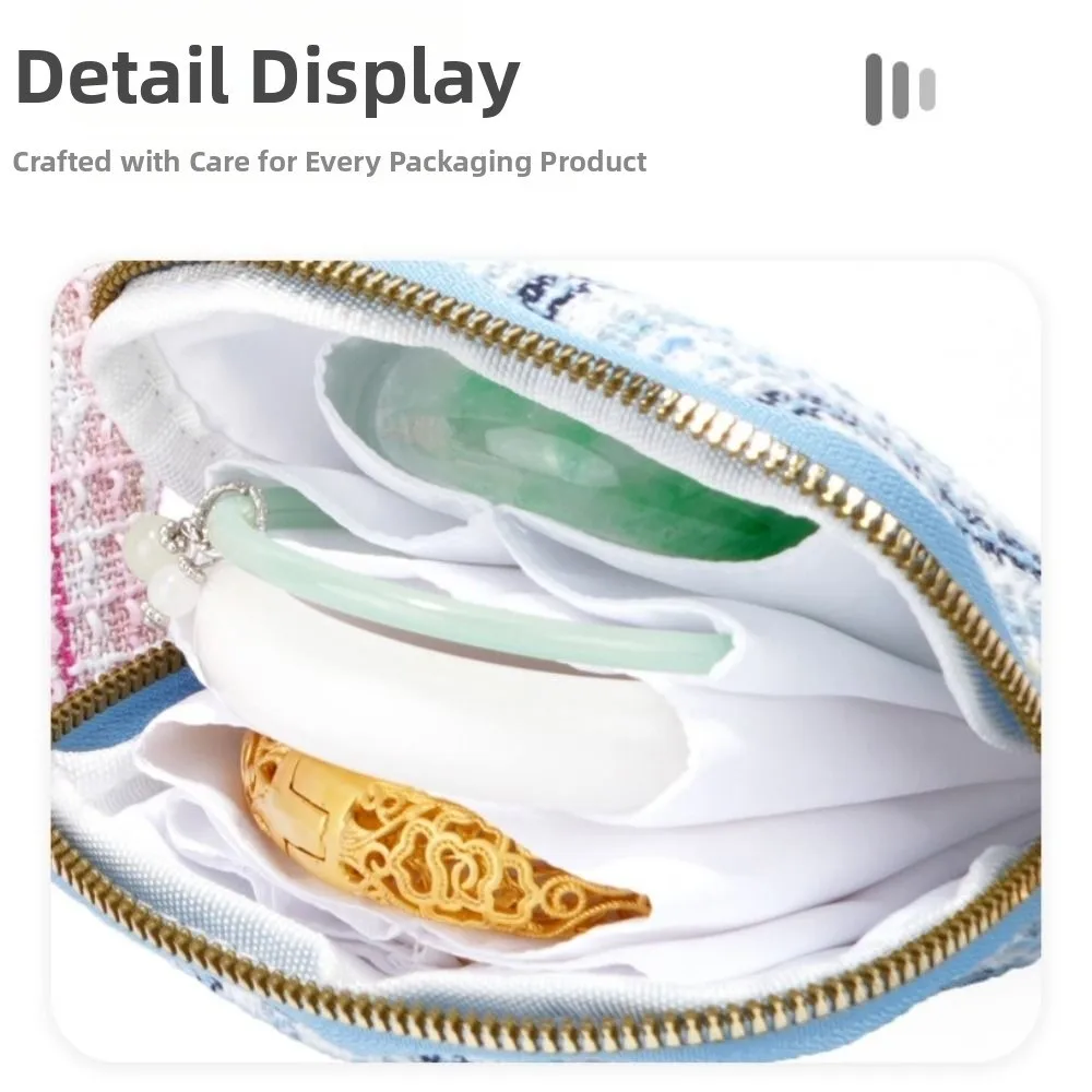 

Multi-Layered Jewelry Storage Bag INS Anti-Scratch Bracelet Display Pouch Soft with Tassel Pendant Women's Wallet