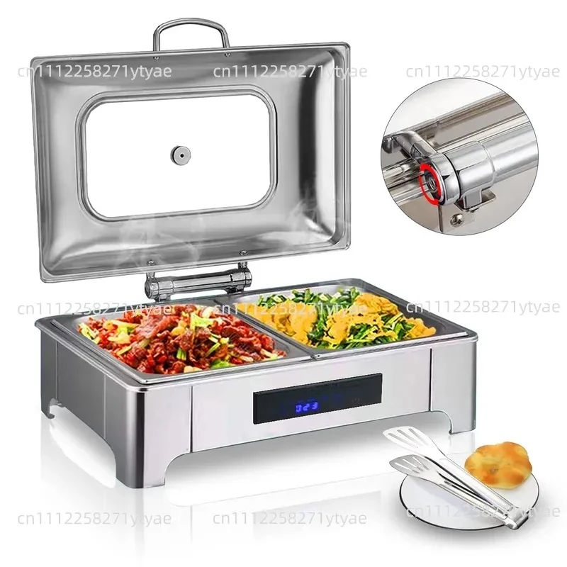 9L rectangular stainless steel hot pot electric hot pot hotel food insulator catering equipment