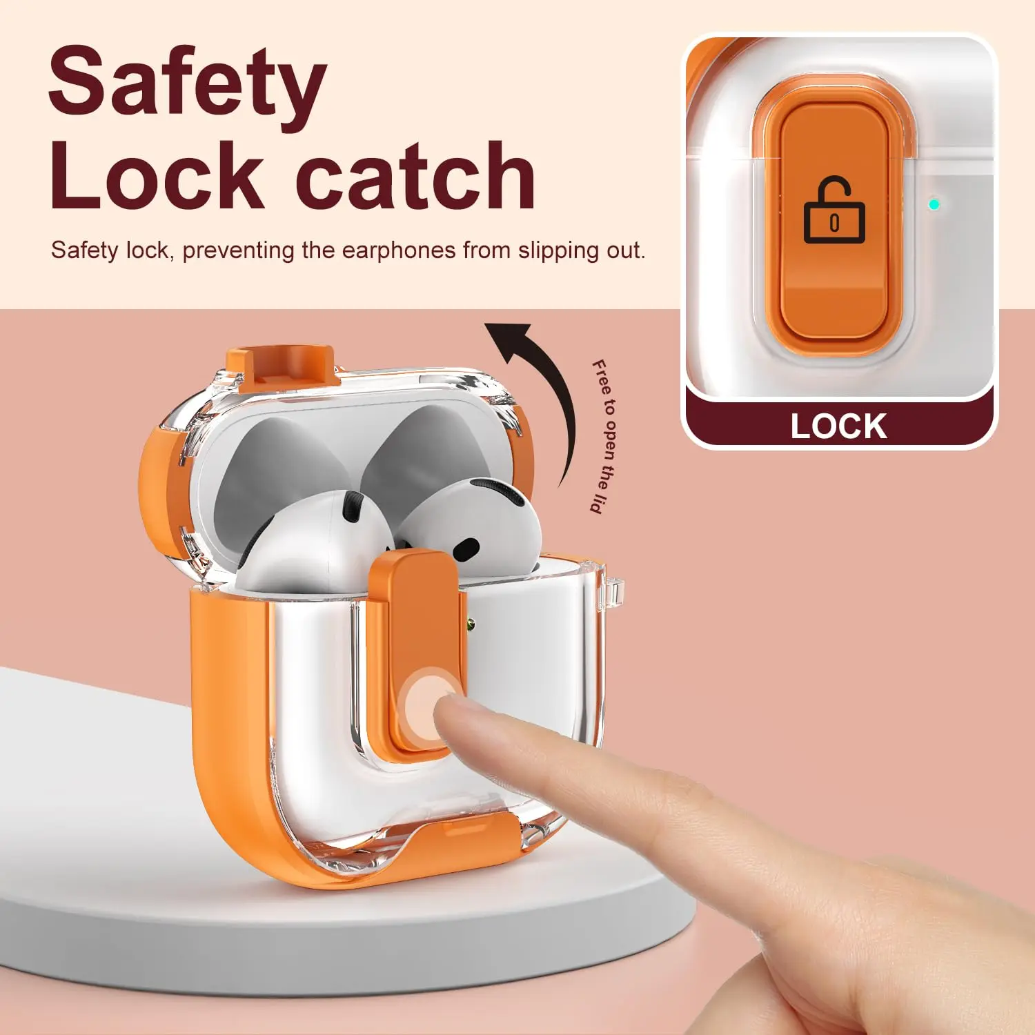 

For AirPods Pro 3 Earphone Case Safety Lock Phone Stand Design for AirPods 4 Pro3 Full Drop Protective Case for AirPod Pro2