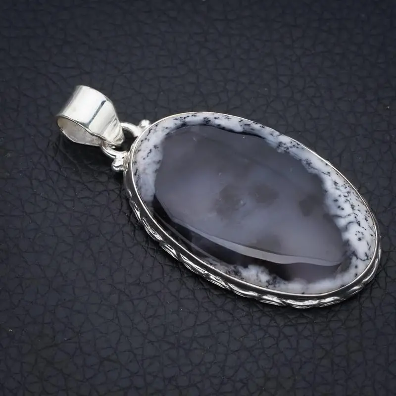 StarGems® Natural Dendritic Opal Handmade 925 Sterling Silver Pendant 2