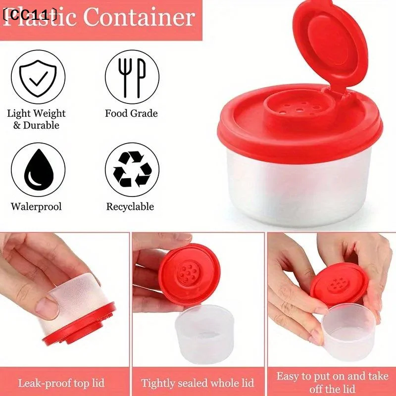 New Mini Salt And Pepper Spice Shaker Plastic Dustproof Spice Container -proof Seasoning Travel Spice〔CC11〕