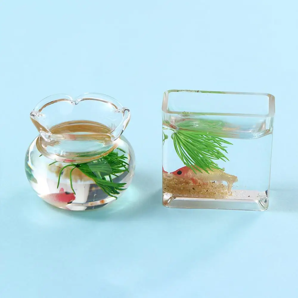 Dollhouse Toy Dollhouse Decals Pretend Toy Miniature Fish Tank Glass Fish Tank Model Miniature Fish Bowl Dollhouse Miniature