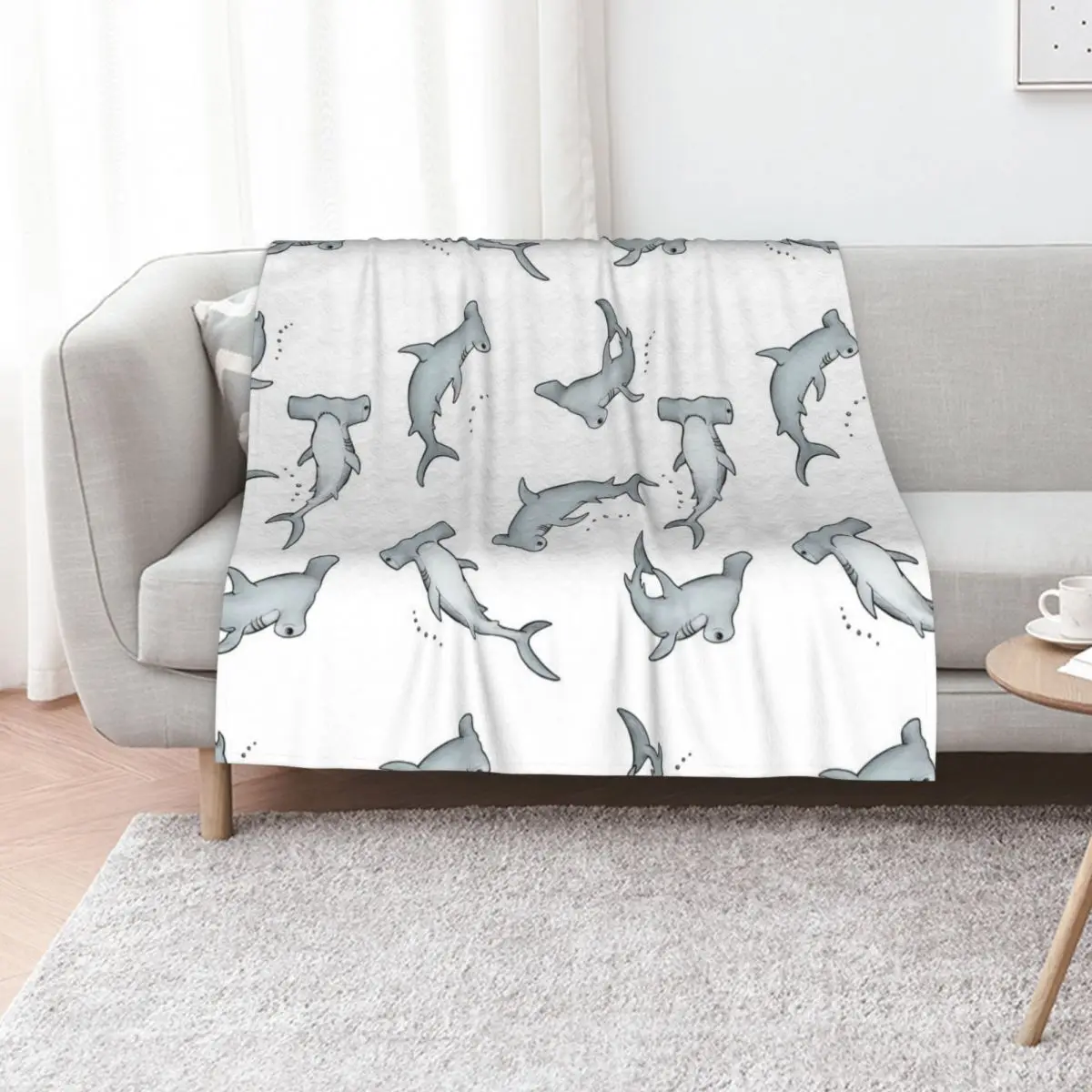 Hammerhead Sharks Throw Blanket funny gift blankets ands Decorative Sofas Large Decorative Sofa Hairy Blankets