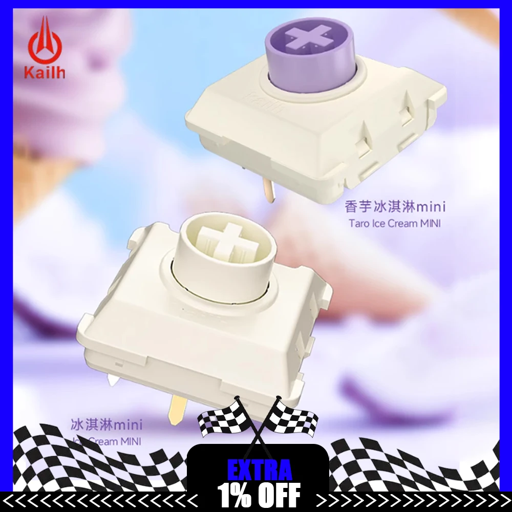 

Kailh Ice Cream Series Mini Low-Profile Switch Ultra-Short Quick Acuation Mechanical Keyboard Switch Total Travel PC Accessories