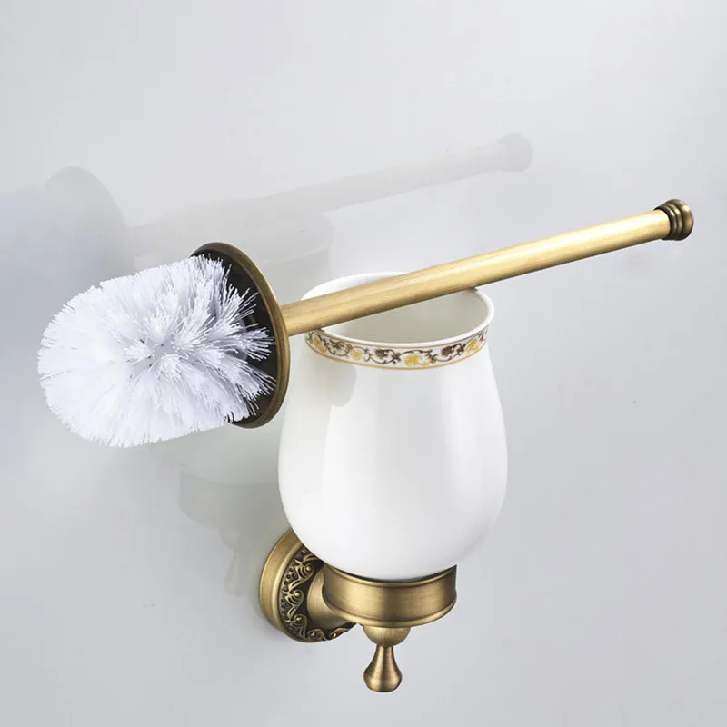 copper Toilet Brush Bathroom Cleaning Brush Holder with Hardware vintage bathroom attachment