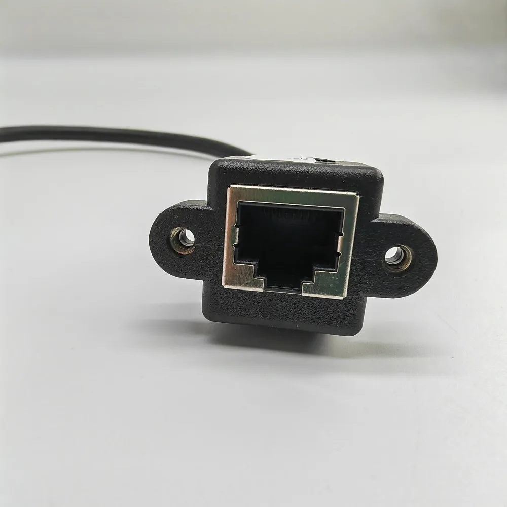 RJ45 RJ-45 Cat5 Male to Female Ethernet Network Extension Cable Cord Panel Mount + Screws 30cm