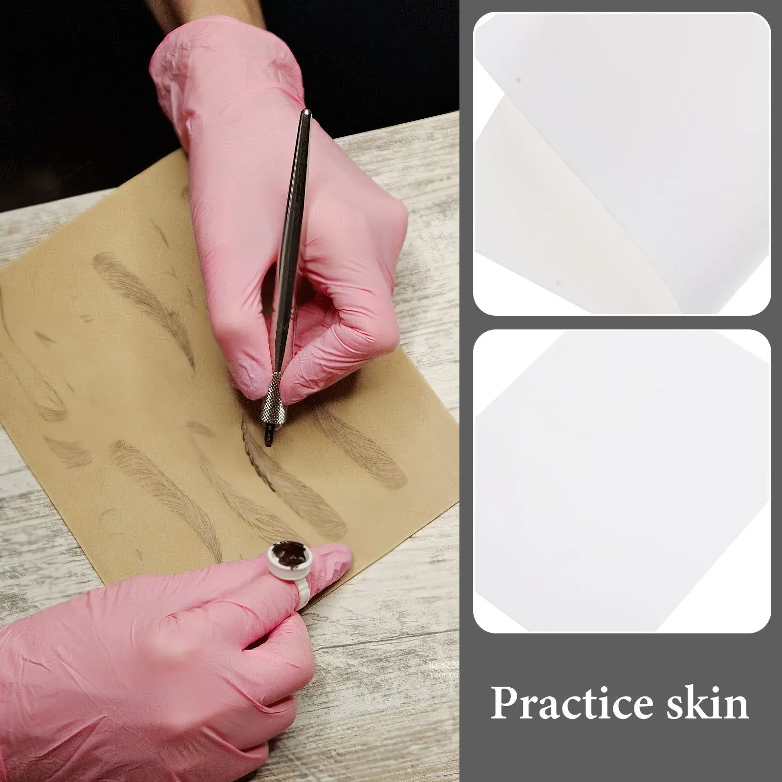 

15 шт. реалистичных силиконовых листов для тренировки татуировки, многоразовые, для обучения татуировке и макияжу, для использования в салонах, пустые манекены-кожи