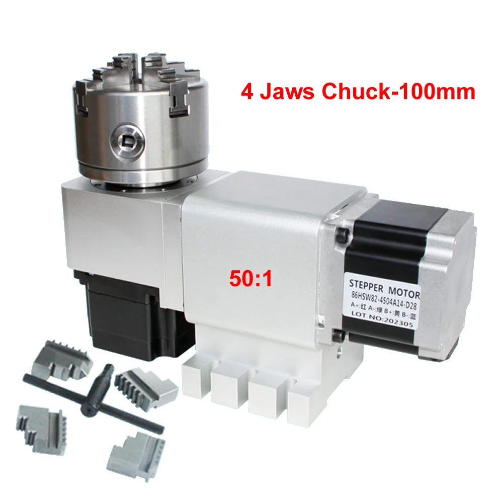 Harmonic Drive Reducer CNC 4th 5th A C Axis Rotary Axis Speed Reducing Ratio 50:1 NEMA34 86 Stepper Motor for Milling Machine