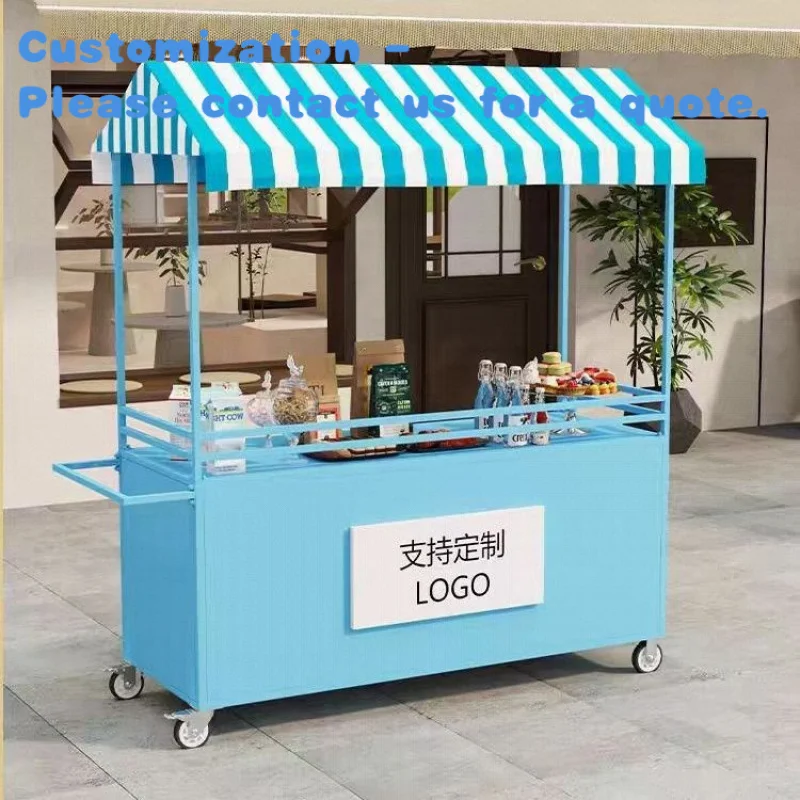 custom.Trendy Wrought Iron Flower Cart Mobile Outdoor Food Truck Night Markets Shopping Malls & Street Stalls Snack Fact