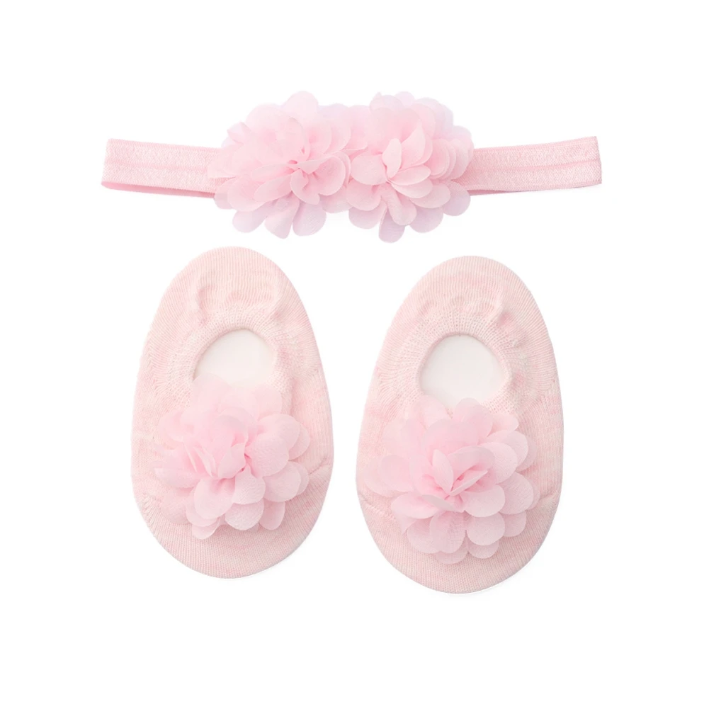 3pcs Baby Socks With Headband For 0-12M Baby Girls Autumn Flower Fashion Princess Cute Socks