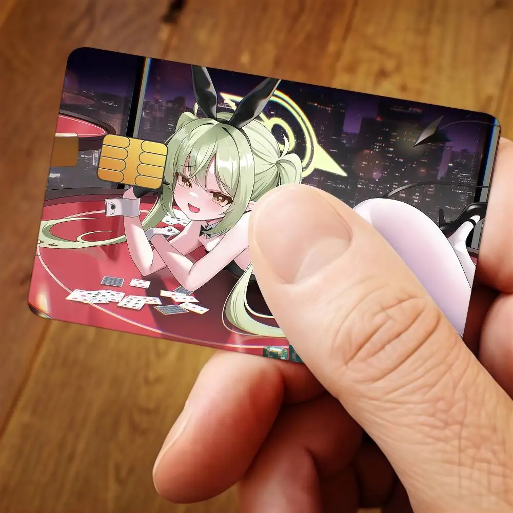 Blue Archive Tachibana Nozomi Credit Card Public Transportation Cards Sticker Waterproof Card Face Decoration 4PCS