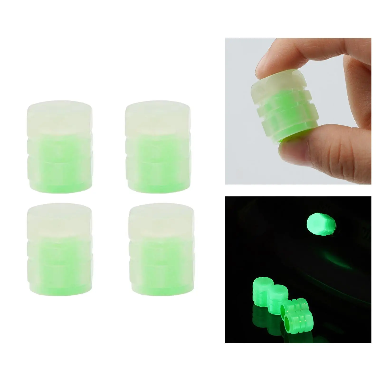 4 Count Glowing Tire Valve Stem Cover Effective Seal Easy Install Airtight