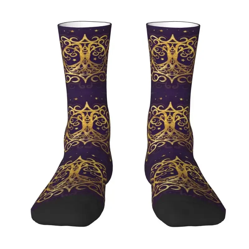 Triple Moon Goddess Men Women Crew Socks Unisex Kawaii 3D Printing Goth Pentagram Witch Witchcraft Dress Socks