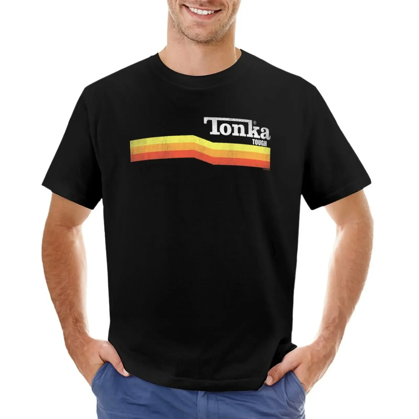 Tonka Tonka Tough Stripe T-shirt boys whites kawaii clothes Men's t-shirts