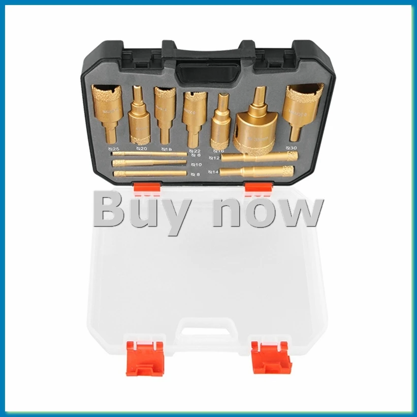 12pc Brazing Hole Opener Marble Multi-Purpose Drilling Bit Vitrified Brick Ceramic Stone Reaming Bit Set 6-35mm-A75P