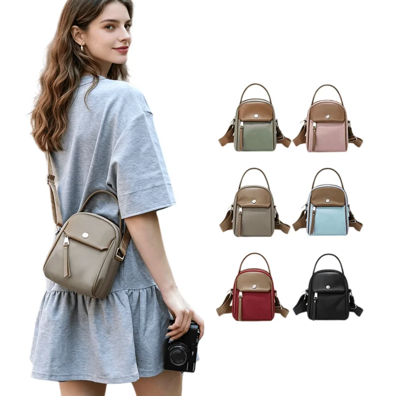 Women's Lightweight Oxford Cloth Crossbody Phone Bag Trendy Shoulder Purse Casual Everyday Tote Nylon Handbag for All Seasons