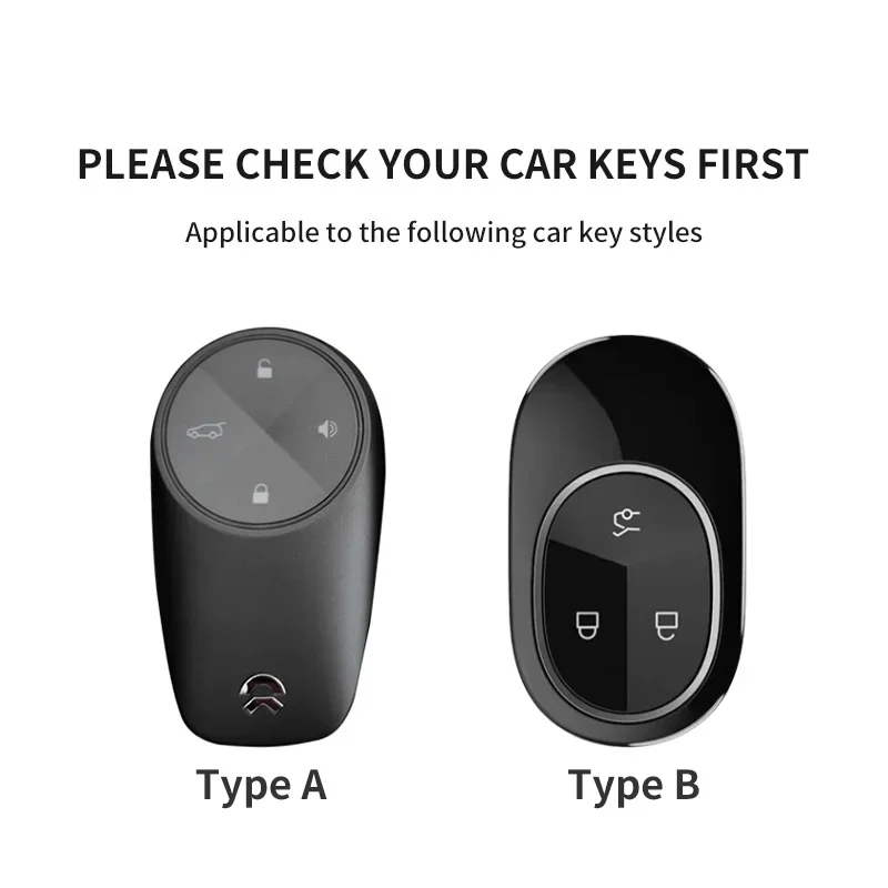 Leather Car Key Case Cover For Wei Lai NIO ES6 ES7 ES8 ET5 ET7 ET9 EC6 EC7 ET5T EVE EP9 2018-2025 Car Keychain Protection Shell