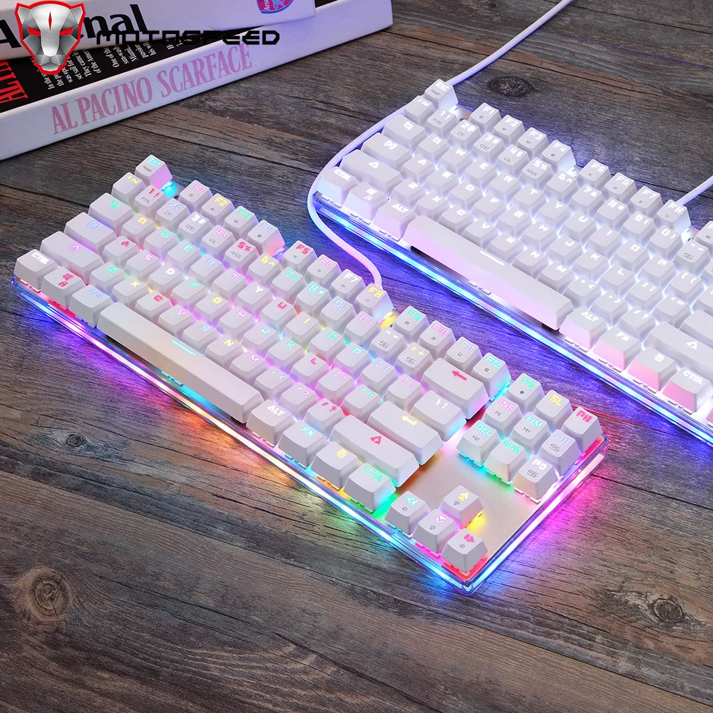 Motospeed Gaming Mechanical Keyboard RGB 87keys Wired USB Game Computer Office Laptop Keyboard