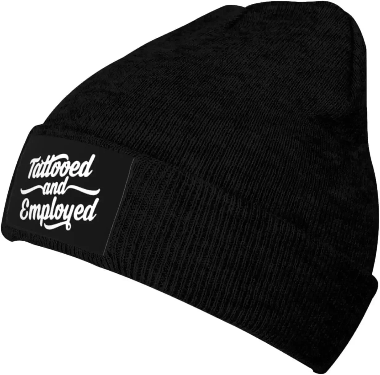 Tattooed and Employed Knit Hat Men Women Winter Warm  Beanie Black