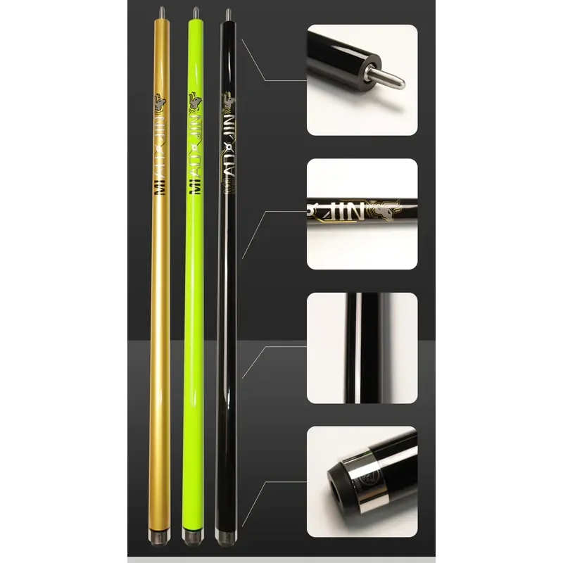 Miao Jin High Quality 13mm Radial Carbon Fiber Punch & Jump Cue with Stainless Steel Joint for Snooker China Manufacture