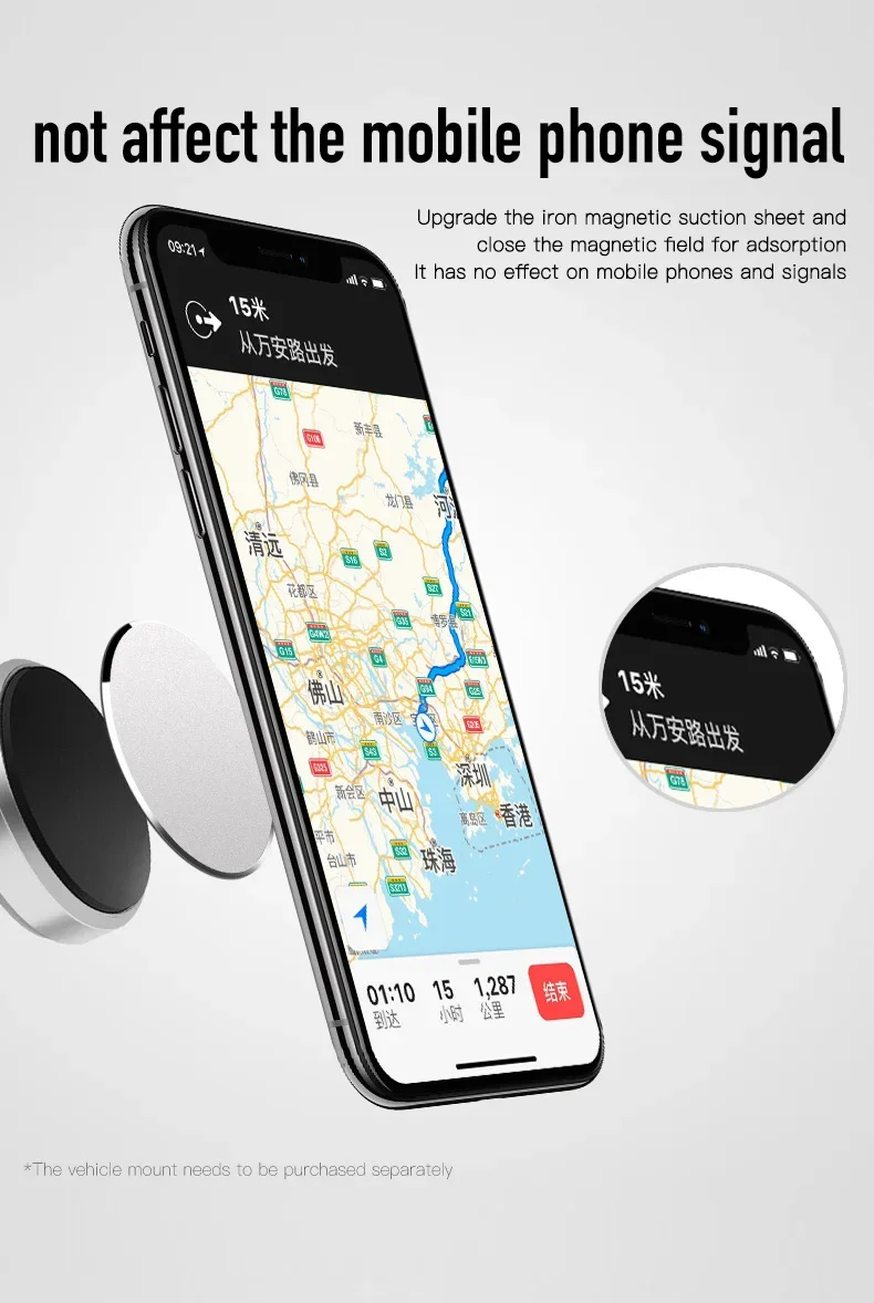 Universal Handy Magnetische Halterung Platte Blatt für Auto Magnet Saugplatten Aluminium Legierung Patch für iPhone Xiaomi Samsung – Detail 6