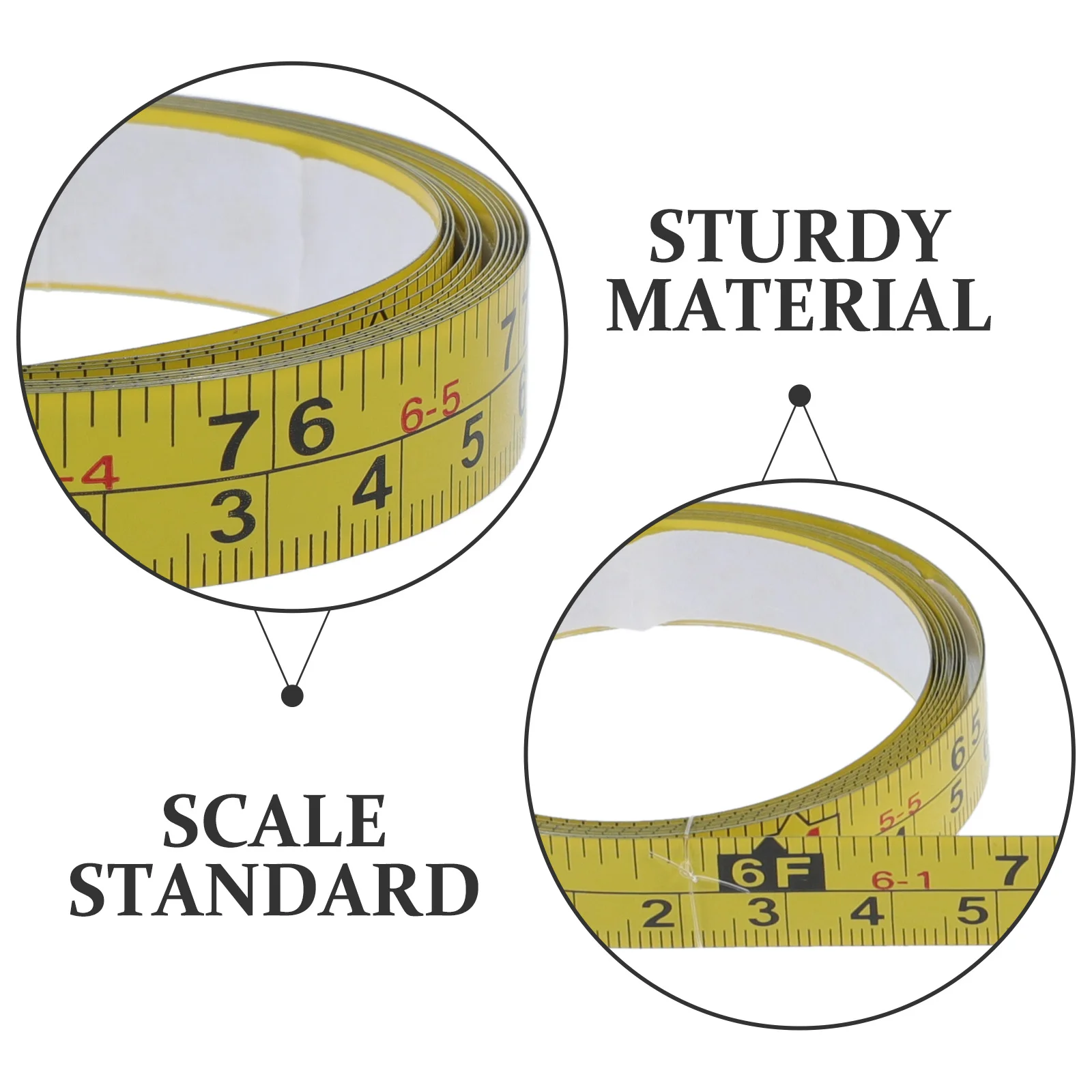 Self-Adhesive Measuring Tape Yellow 30Cm Metric Ruler For Woodworking Drafting Table Stick On Tool Instrument