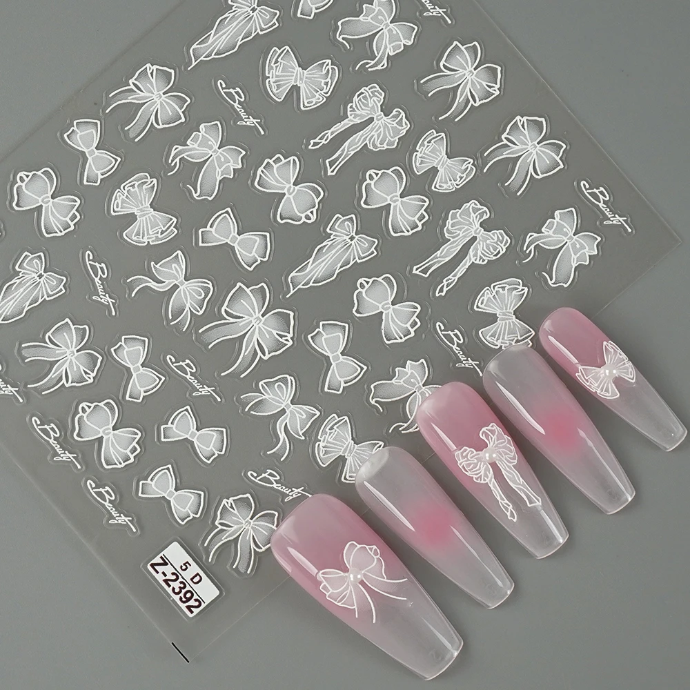 Adesivi per unghie con ali ad arco Copertura completa Decorazioni per nail art 3D per donne Decalcomanie per unghie rimovibili alla moda e facili da applicare