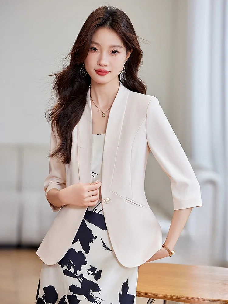 Summer Thin Women's  Jacket Commute Style Sleeveless Classic Collar Polyester Fabric Regular Sleeve Length 