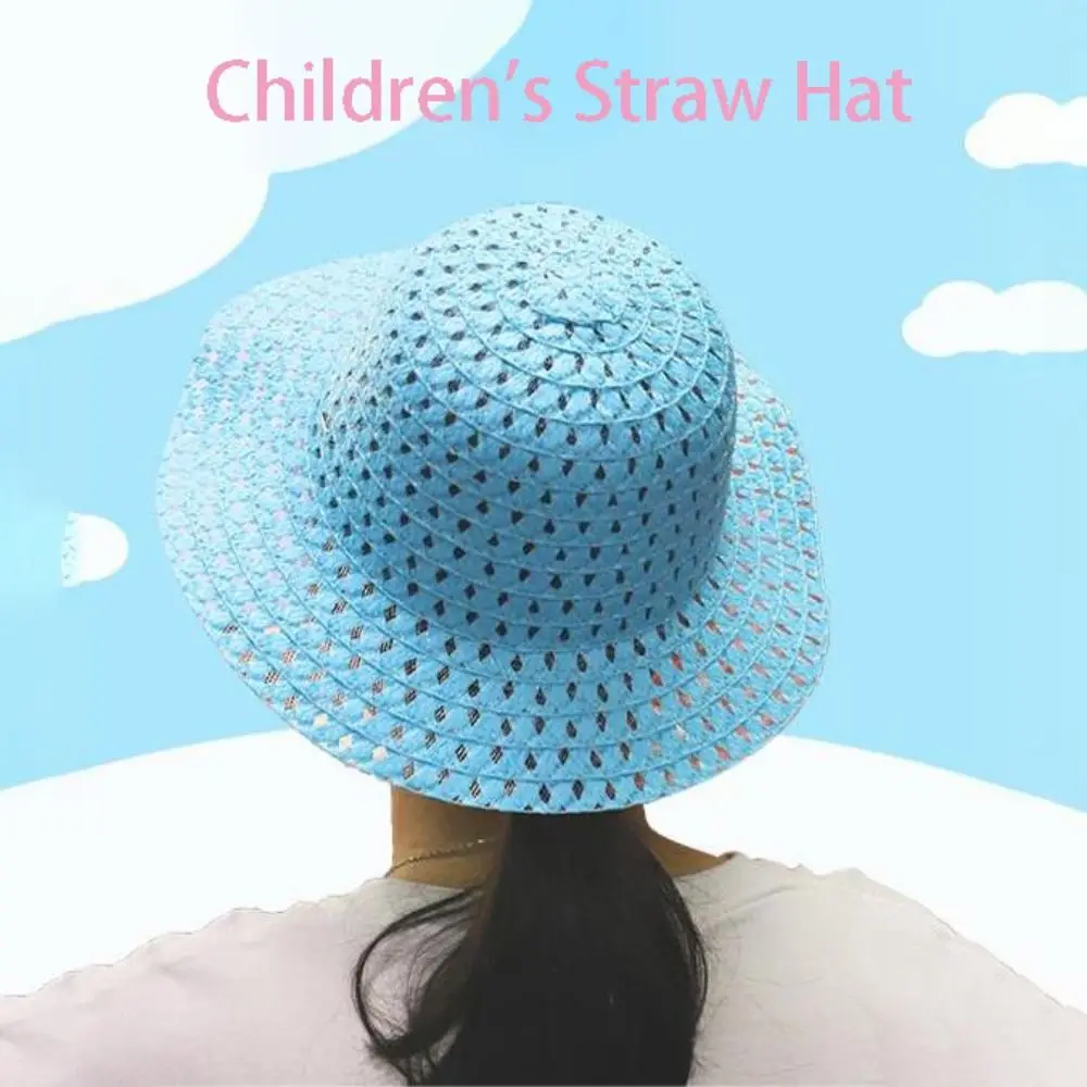 Summer Handmade Children Straw Hat Sun Protection Painting Bonnet Hat Bonnet Making Sunshade Blank Hat Kindergarten